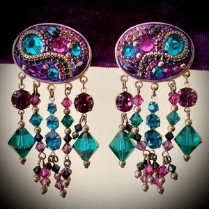 Vintage Michal Golan Swarovski Crystal Earrings